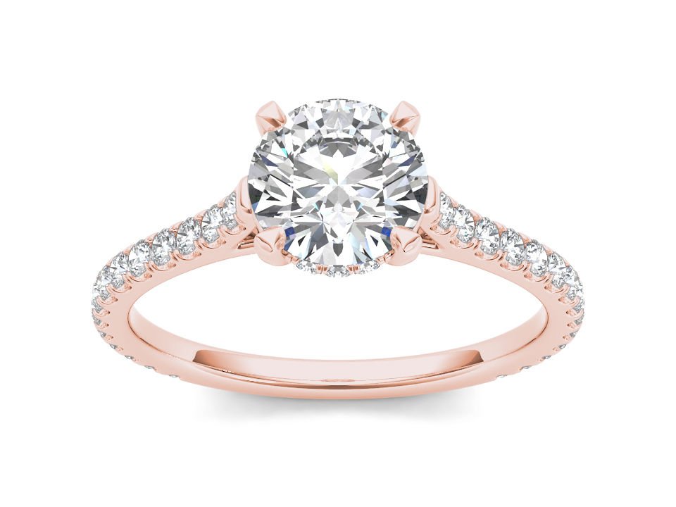 Genuine 14K Rose Gold 1.25 Ct Diamond Classic Solitaire Engagement Ring I2
