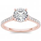 Genuine 14K Rose Gold 1.25 Ct Diamond Classic Solitaire Engagement Ring I2
