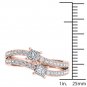 14K Rose Gold 1.00 Ct Princess Cut Diamond Two Stone Engagement Ring