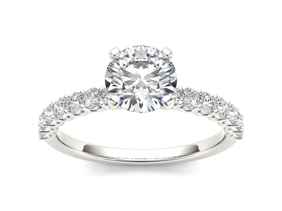 14K White Gold 0.998 Ct Round Cut Diamond Classic Solitaire Engagement Ring HI