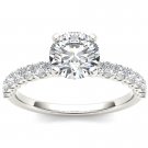 14K White Gold 0.998 Ct Round Cut Diamond Classic Solitaire Engagement Ring HI