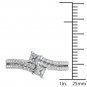 0.75 Ct Solid 14K White Gold Princess Cut Diamond Two Stone Engagement Ring