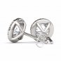 1.00 Ct Natural Round Cut Diamond Halo Stud Earrings in 10k White Gold  HI