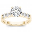 14K YellowGold 0.87 Ct Round Cut Diamond Classic Solitaire Engagement Ring