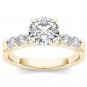 14K YellowGold 0.87 Ct Round Cut Diamond Classic Solitaire Engagement Ring