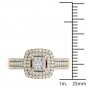 0.50 Ct 14K Yellow Gold Natural Round Cut Diamond Cluster Engagement Ring Set
