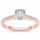 14k Rose Gold 0.75 Ct Round Cut Diamond Classic Solitaire Engagement Ring HI I2