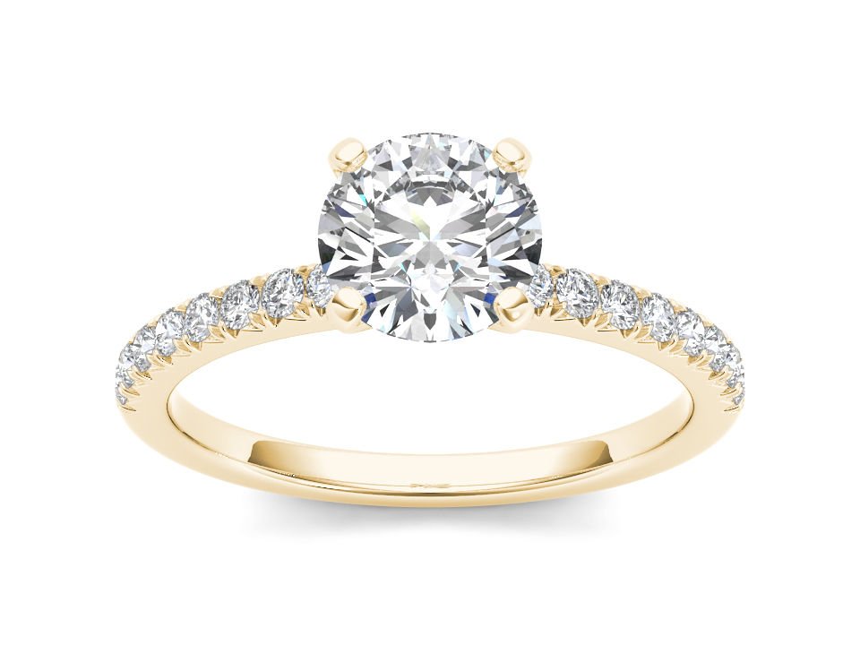14K Yellow Gold 0.75 Ct Round Cut Diamond Classic Solitaire Engagement Ring HI