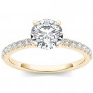 14K Yellow Gold 0.75 Ct Round Cut Diamond Classic Solitaire Engagement Ring HI 14K Yellow Gold 0.75 Ct Round Cut Diamond Classic Solitaire Engagement Ring HI