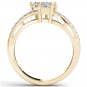 14K Yellow Gold 1.00 Ct Princess Cut Diamond Two Stone Engagement Ring