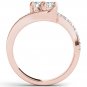 Genuine 14K Rose Gold 1.00 Ct Round Cut Diamond Two Stone Engagement Ring