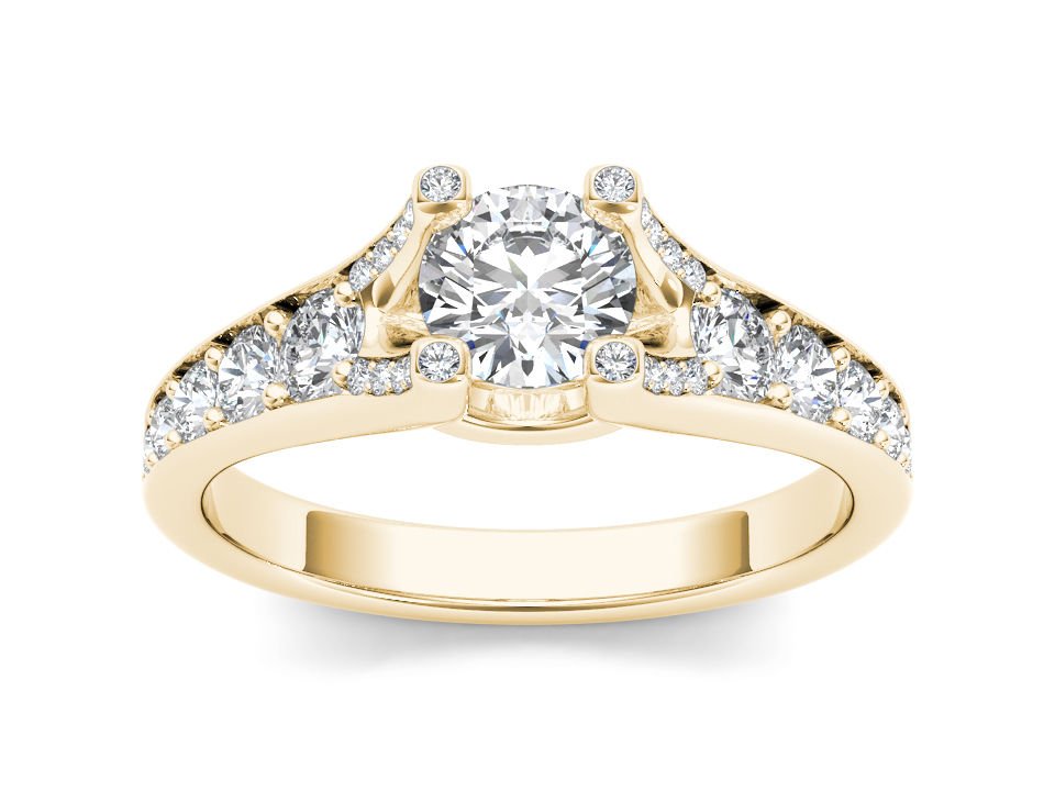 Solid 14k Yellow Gold 0.75 Ct Round Cut Diamond Classic Solitaire Engaement Ring