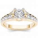 Solid 14k Yellow Gold 0.75 Ct Round Cut Diamond Classic Solitaire Engaement Ring
