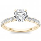 14K Yellow Gold 0.998 Ct Round Cut Diamond Classic Solitaire Engagement Ring HI