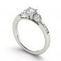 14k White Gold 0.75Ct Round Cut Diamond Classic Three Stone Engaement Ring HI I2