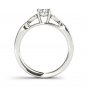 14k White Gold 0.75Ct Round Cut Diamond Classic Three Stone Engaement Ring HI I2