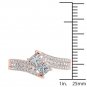 1.00 Ct Solid 14K Rose Gold Princess Cut Diamond Two Stone Engagement Ring