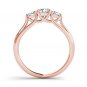 14K Rose Gold 1.00 Ct Natural Round Cut Diamond Three Stone Engagement Ring HI