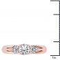 14K Rose Gold 1.00 Ct Natural Round Cut Diamond Three Stone Engagement Ring HI