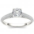 Solid 14k White Gold 1.00 Ct Round Cut Diamond Solitaire Engaement Ring HI I2 Solid 14k White Gold 1.00 Ct Round Cut Diamond Solitaire Engaement Ring HI I2