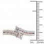 0.75 Ct Solid 14K Rose Gold Princess Cut Diamond Two Stone Engagement Ring
