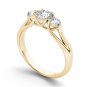 14K Yellow Gold 1.00 Ct Natural Round Cut Diamond Three Stone Engagement Ring HI