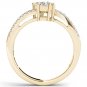0.75 Ct Solid 14K Yellow Gold Princess Cut Diamond Two Stone Engagement Ring