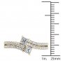 0.75 Ct Solid 14K Yellow Gold Princess Cut Diamond Two Stone Engagement Ring