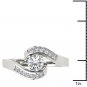 14k White Gold 0.75 Ct Round Cut Diamond Bypass Classic Solitaire Engaement Ring