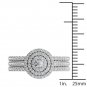 Solid 14K White Gold 0.62 Ct Round Cut Diamond Halo Engagement Ring Set