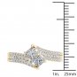 1.00 Ct Solid 14K Yellow Gold Princess Cut Diamond Two Stone Engagement Ring