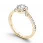 Solid 14k Yellow Gold 0.75Ct Natural Round Cut Diamond Halo Engaement Ring HI I2