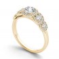 Real 14k Yellow Gold 1.00 Ct Natural Round Cut Diamond Halo Engagement Ring HI