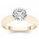 14K YellowGold 0.75 Ct Natural Round Cut Diamond Solitaire Engagement Ring HI