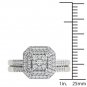 10k White Gold 0.50Ct Natural Diamond Cluster Halo Engagement Ring Set HI,I2