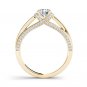 14k Yellow Gold 1.00 Ct Round Cut Diamond Classic Solitaire Halo Engagement Ring