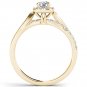 Solid 14k Yellow Gold 0.75Ct Diamond Halo Engagement Ring (HI,I2)