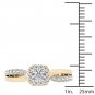 Solid 14k Yellow Gold 0.75Ct Diamond Halo Engagement Ring (HI,I2)