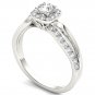 Solid 14k White Gold 0.75Ct Diamond Halo Engagement Ring (HI,I2)