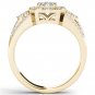 14k Yellow Gold 1Ct Natural Diamond Halo Engagement Ring Set HI,I2