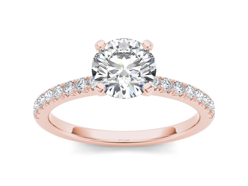 14K Rose Gold 0.75 Ct Round Cut Diamond Classic Solitaire Engagement Ring HI