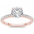 14K Rose Gold 0.75 Ct Round Cut Diamond Classic Solitaire Engagement Ring HI