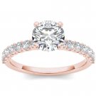 14K Rose Gold 0.998 Ct Round Cut Diamond Classic Solitaire Engagement Ring HI