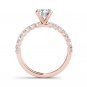 14K Rose Gold 0.998 Ct Round Cut Diamond Classic Solitaire Engagement Ring HI