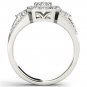 14k White Gold 1.00Ct Natural Diamond Cluster Halo Engagement Ring Set HI,I2