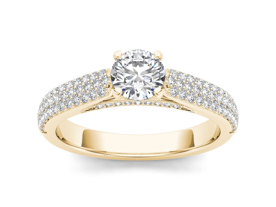 14k Yellow Gold 1.00 Ct Round Cut Diamond Classic Solitaire Engagement Ring