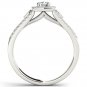 14k White Gold 0.51Ct Natural Diamond Round Stone Halo Engagement Ring Set HI,I2