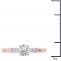 Solid 14k Rose Gold 0.75 Ct Round Cut Diamond Classic Engagement Ring HI I2