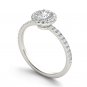 Solid 14K White Gold 0.75 Ct Natural Round Cut Diamond Halo Engagement Ring HI