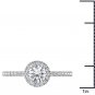 Solid 14K White Gold 0.75 Ct Natural Round Cut Diamond Halo Engagement Ring HI